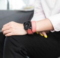 4DAVE kožený řemínek pro Apple Watch 42/44/45/49mm oranžová-červená-růžová (dlouhý)
