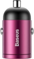 BASEUS mini adaptér do automobilu USB-C QC 30W růžová
