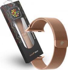RhinoTech ocelový řemínek milánský tah pro Apple Watch 42/44/45/49mm růžově-zlatý