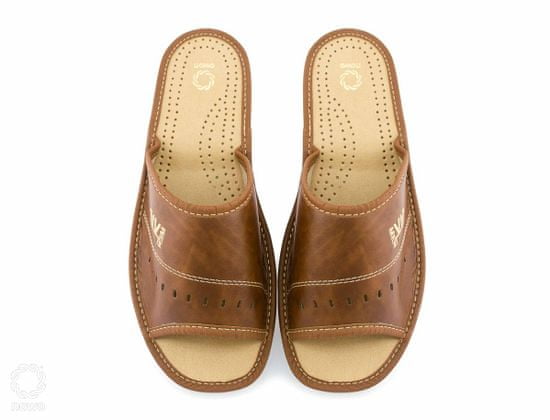 NOWO Pánské hnědé pantofle Men Vip Eco Leather