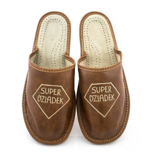NOWO Pánské domácí příležitostné pantofle Super Grandpa Leather