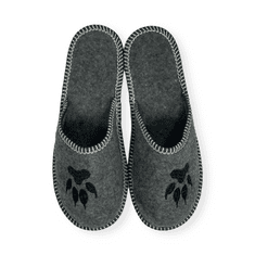 NOWO Pánské šedé plstěné pantofle s drápky r. 46