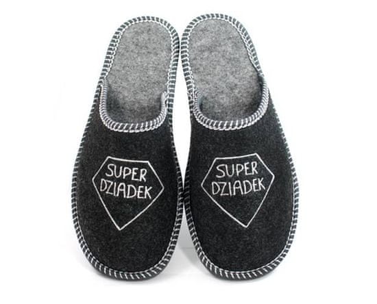 NOWO Pánské plstěné černé pantofle Super Grandpa