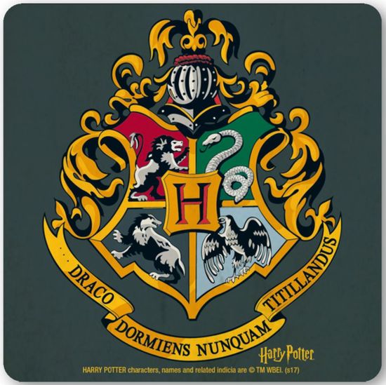 CurePink Tácek pod sklenici Harry Potter: Erb Bradavic (10 x 10 cm)