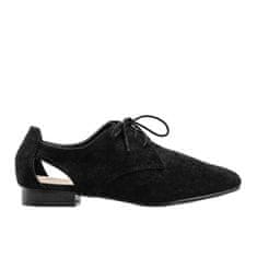Černé třpytivé boty s výřezem velikost 38