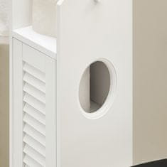 SoBuy SoBuy BZR49-W Stojící držák toaletního papíru Úložný prostor na toaletní papír Koupelnová polička Boční skříňka Koupelnový nábytek Bílá 20x79x18cm