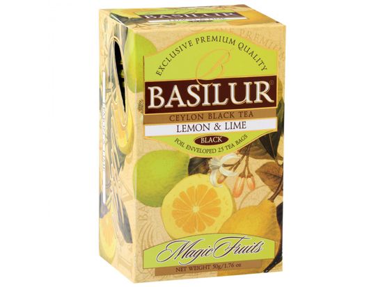 Basilur BASILUR Lemon Lime - Cejlonský černý čaj s přírodním aroma citronu a limetky, 25x2 g