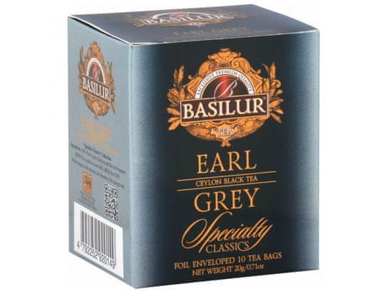 Basilur BASILUR Earl Grey - Cejlonský černý čaj s bergamotovým olejem, v sáčcích, 10x2 g