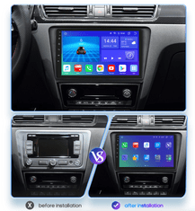 Ossuret 2GB Apple CarPlay a Android Auto Autorádio pro Škoda Rapid 2013 - 2019 a Seat Toledo 2013 - 2019 s Bluetooth, GPS navigace, WIFI, USB, Parkovací kamera zdarma