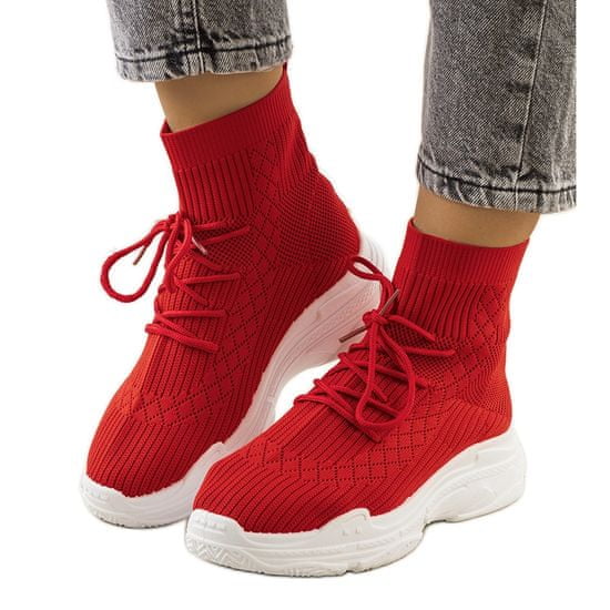 Červené ponožkové tenisky Dowden