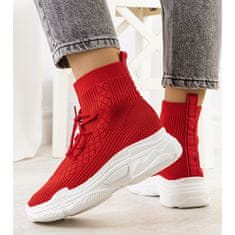 Červené ponožkové tenisky Dowden velikost 40