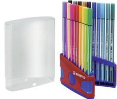 Stabilo Prémiový vláknový fix - STABILO Pen 68 - ColorParade - 20 ks deskset modrá/červená - 20 různých barev