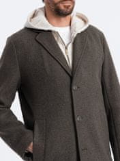 OMBRE Pánský crombie coat Gauddle grafitovo-khaki M