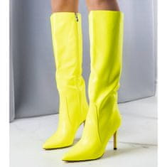 Žluté neonové boty Jaylin na jehlovém podpatku velikost 37