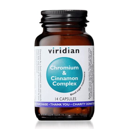 VIRIDIAN nutrition Chromium & Cinamon Complex 14 kapslí 7 Day Sugar Detox