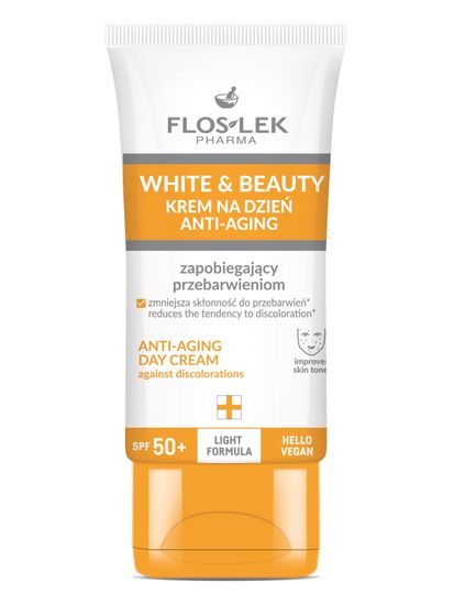 FLOS-LEK Floslek Pharma White&amp;Beauty Denní krém proti stárnutí pleti s ochranným faktorem Spf50+ proti hyperpigmentaci