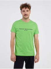 Tommy Hilfiger Světle zelené pánské tričko Tommy Hilfiger L
