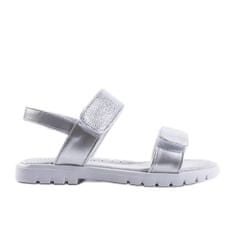 Stříbrné dětské sandály velikost 31