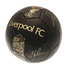 FotbalFans Fotbalový míč Liverpool FC, černý, zlaté podpisy, vel. 1