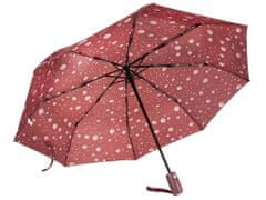 Verk 25011 Skládací deštník s kapkami 95 cm červená