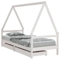 Vidaxl Dětská postel se zásuvkami bílá 80x200 cm masivní borové dřevo