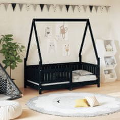 Vidaxl Dětská postel černá 70 x 140 cm masivní borové dřevo