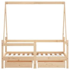 Vidaxl Dětská postel se zásuvkami 70 x 140 cm masivní borové dřevo