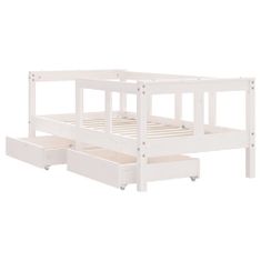 Greatstore Dětská postel se zásuvkami bílá 70x140 cm masivní borové dřevo