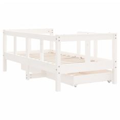 Greatstore Dětská postel se zásuvkami bílá 70x140 cm masivní borové dřevo