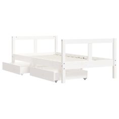 Greatstore Dětská postel se zásuvkami bílá 80x160 cm masivní borové dřevo