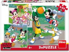 Dino Puzzle Mickey Mouse a kamarádi 3x55 dílků