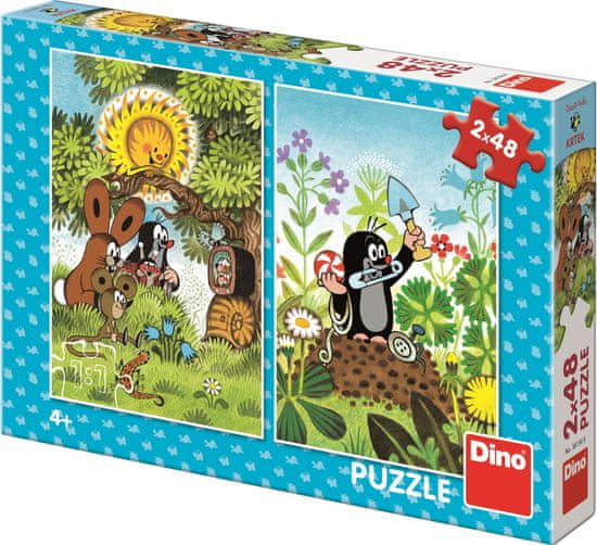 Dino Puzzle Krteček a přátelé 2x48 dílků