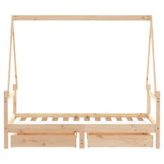 Vidaxl Dětská postel se zásuvkami 80 x 160 cm masivní borové dřevo