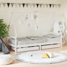 Greatstore Dětská postel se zásuvkami bílá 80x200 cm masivní borové dřevo