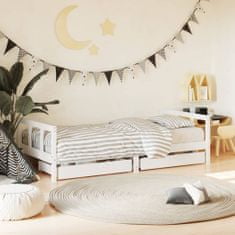Greatstore Dětská postel se zásuvkami bílá 90x190 cm masivní borové dřevo
