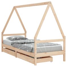 Vidaxl Dětská postel se zásuvkami 90 x 200 cm masivní borové dřevo