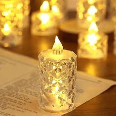 KN Svítící LED svíčka crystal Velikost: Velká