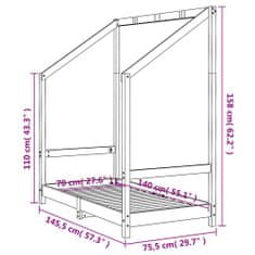 Greatstore Dětská postel bílá 70 x 140 cm masivní borové dřevo