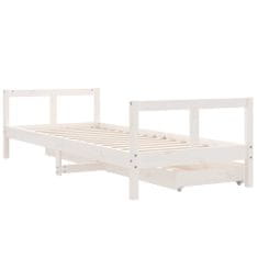 Greatstore Dětská postel se zásuvkami bílá 80x200 cm masivní borové dřevo