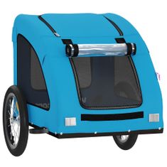 Vidaxl Vozík za kolo pro psa modrý oxfordská tkanina a železo