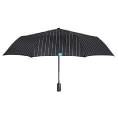 Perletti Time, Pánský plnoautomatický skládací deštník Gessato / černý, 26347