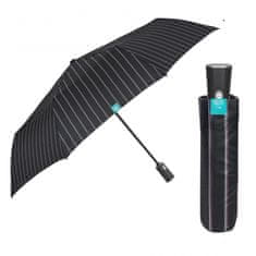 Perletti Time, Pánský plnoautomatický skládací deštník Gessato / černý, 26347