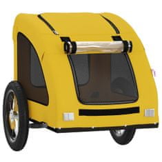 Vidaxl Vozík za kolo pro psa žlutý oxfordská tkanina a železo