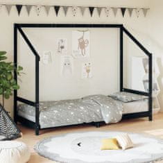 shumee vidaXL Rám postele, černá, 80x200 cm, masivní borovicové dřevo