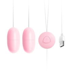 Vibrabate Dvojité vejce, vibrační koule s dálkovým ovládáním napájené přes USB