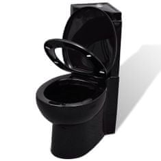 Vidaxl Keramická toaleta rohová černá