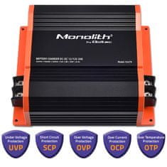 Qoltec Nabíječka Monolith DC-DC pro přídavnou baterii LiFePO4 AGM GEL 12V - 12V | 20A | 250W