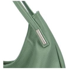 Delami Vera Pelle Dámská moderní kožená kabelka Brita, světle zelená