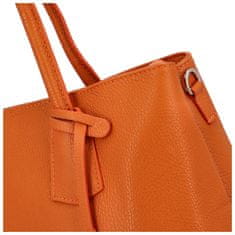 Delami Vera Pelle Dámská elegantní kožená kabelka Selena, oranžová