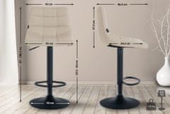 Sortland Barové židle Jerry - 2 ks - látkové čalounění | černá/krémová